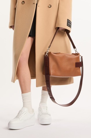 HOGAN Script Bauletto usnjena torbica z ročajema Rjava - Brown 6