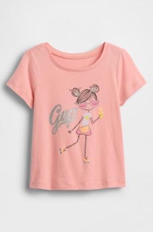 Majica s kratkimi rokavi in potiskom za malčice