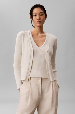Ribbed Cardigan and Tank Top set