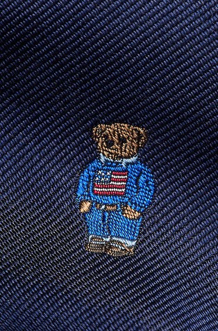 RALPH LAUREN Polo Bear Silk Twill Tie Blue 2