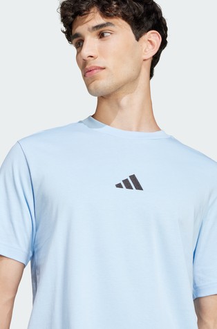 ADIDAS Essentials Small Logo Single Jersey T-Shirt Blue 4