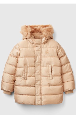 Daljša prešita bunda iz svetlečega najlona