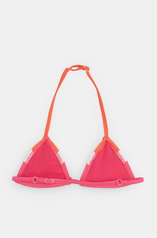 BENETTON Triangle bikini with flounces in ECONYL® Pink/White/Orange 3
