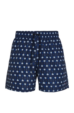 TOMMY HILFIGER Essential vzorčaste kopalke Modra - New York Dark Blue 4