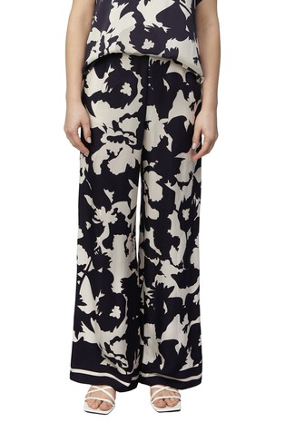 Pull-on viscose trousers with all-over print