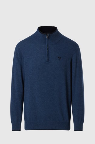 Wool-blend half-zip sweater