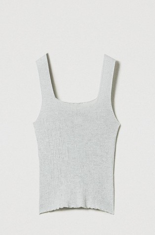 Linen-blend knit top