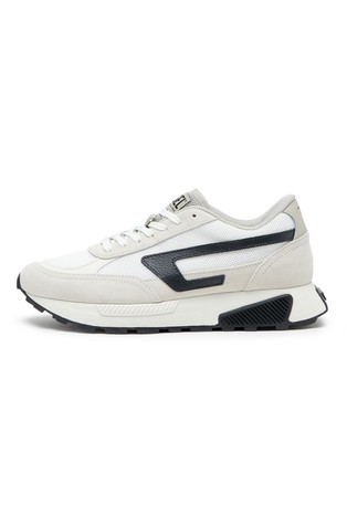 DIESEL Low-top sneakers in mesh, suede and leather White/Black 2
