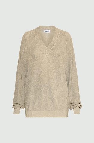 MARELLA Viscose-blend sweater with lurex threads Brown 3
