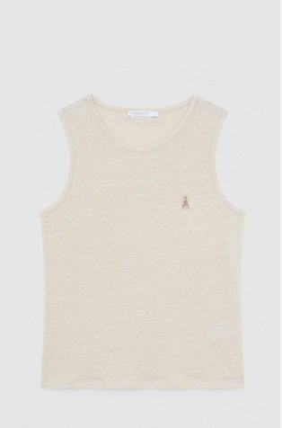 Stretch linen tank top