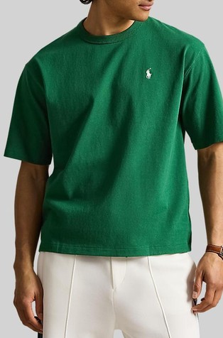 Relaxed fit majica s kratkimi rokavi iz jerseya