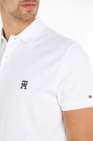 TOMMY HILFIGER TH Monogram regular fit polo majica s kratkimi rokavi Bela - White 3