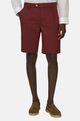 Stretch Cotton and Tencel Bermuda Shorts