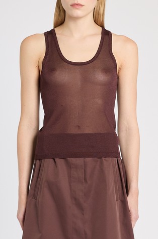 Sheer viscose and lurex top