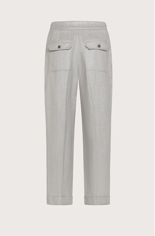 SEVENTY Linen blend trousers with lurex Silver 2