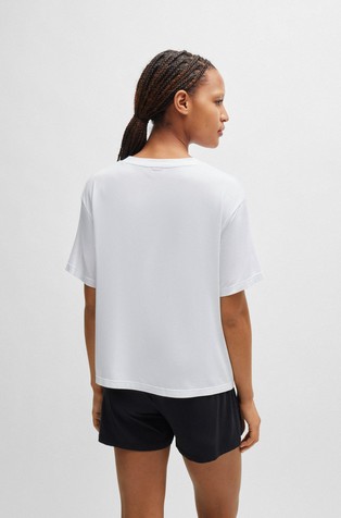 HUGO BOSS Relaxed fit zgornji del pižame s kratkimi rokavi in logotipom Bela - White 2