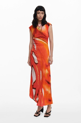 Draped long dress