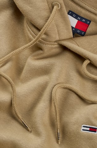 TOMMY HILFIGER Pulover s kapuco in vezeno logo zastavico Rjava - Brown 5