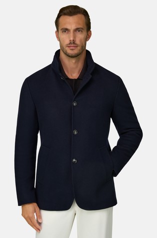 Peacoat Padded in Wool Blend Mélange