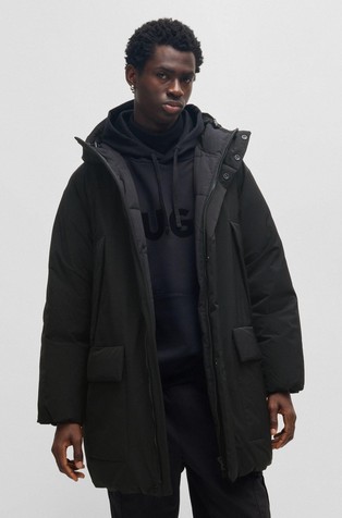 Water-repellent parka jacket with hood