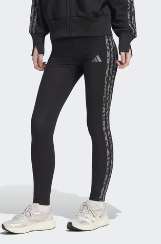 Essentials Animal-Print 3-Stripes Cotton Leggings