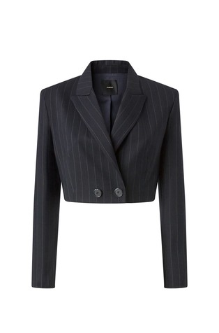 Short pinstripe blazer