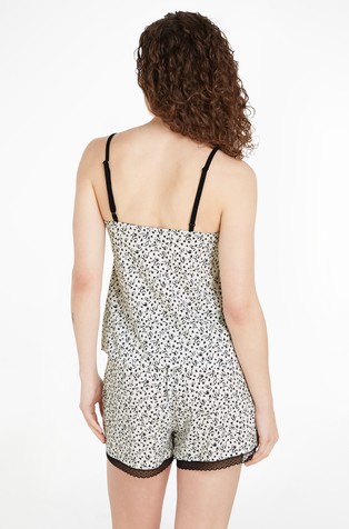 TOMMY HILFIGER TH Original vzorčast spodnji del pižame s čipko Bela - White/Black 2