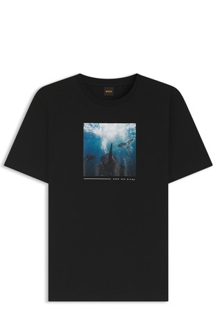 Cotton-jersey T-shirt with printed artwork