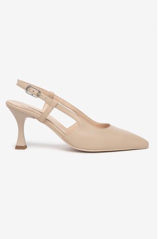 Leather pumps with open-heel