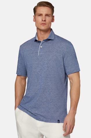 Cotton and Linen Piqué polo shirt