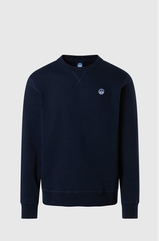 Cotton sweatshirt with logo patch