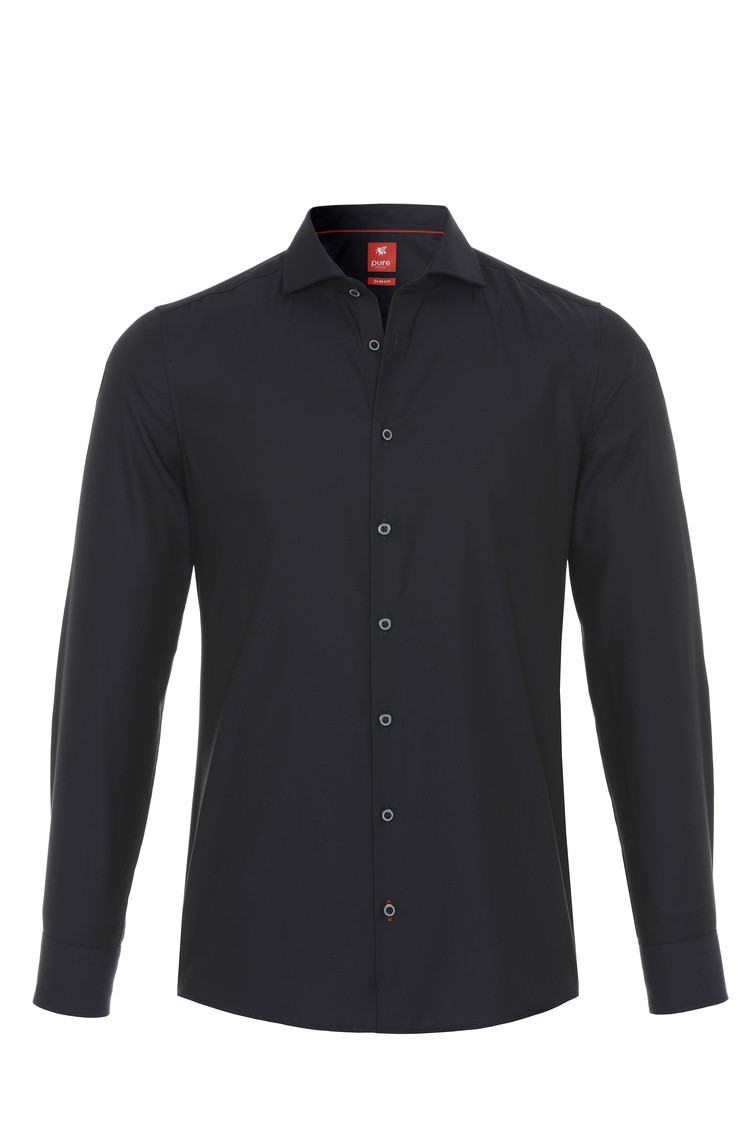 PURE H.TICO Slim fit City srajca z dolgimi rokavi Črna - Black 