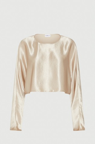 Cropped satenasta bluza