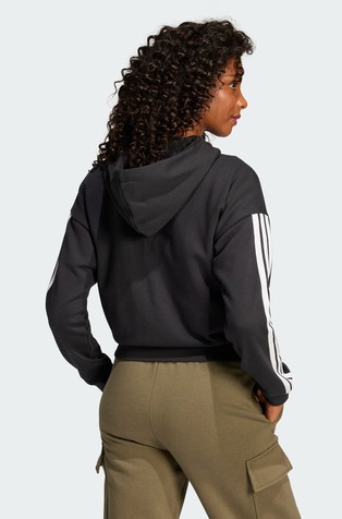 ADIDAS Essentials 3-Stripes French Terry Full-Zip Hoodie Black / White 3