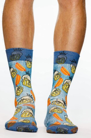 WIGGLESTEPS Beer and Sausage socks Blue / Multi 1