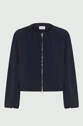 Relaxed fit jakna iz krep tkanine