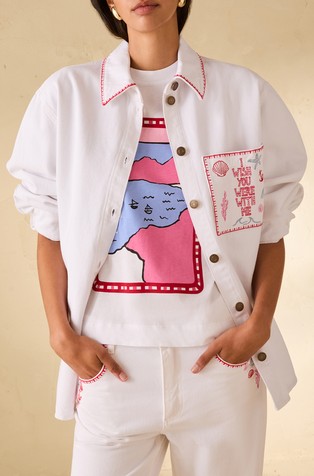 Bombažna srajca z vezenino