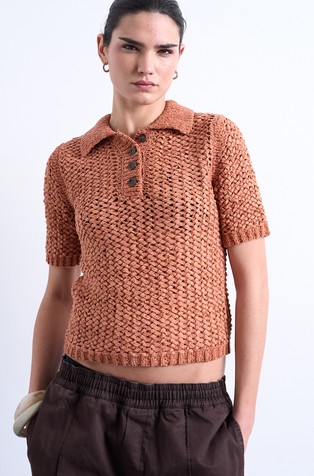 TSALICE pletena polo majica s kratkimi rokavi