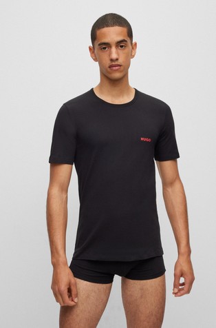 HUGO BOSS Paket 3 logo spodnjih majic s kratkimi rokavi Večbarvna - Black-White-Olive 2