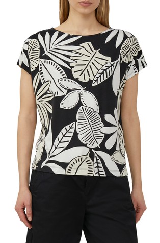 Patterned T-shirt in stretch viscose