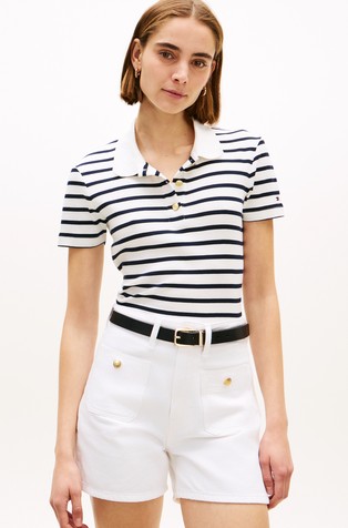 Slim fit polo majica s kratkimi rokavi