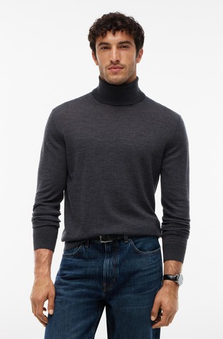 New York Label Wool Roll Neck Jumper