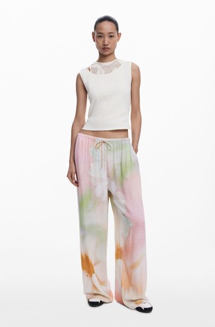 DESIGUAL Relaxed fit viscose pants Multi 3