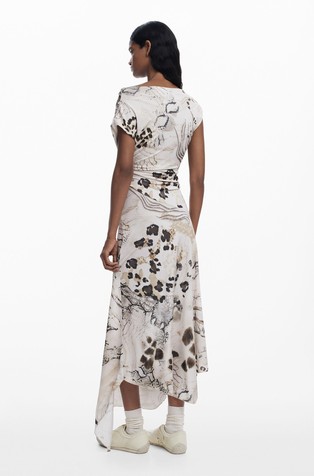 DESIGUAL Asymmetric 2-in-1 slip dress Multi 4