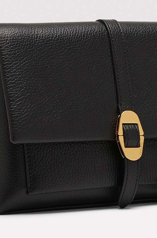 COCCINELLE Dorian Small Grained Leather Shoulder Bag Black 4