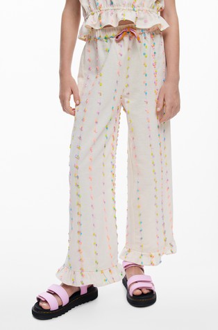 Hlače iz bombažne mešanice s cofki