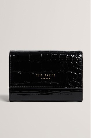 Croc Effect Small Zip Around Wallet