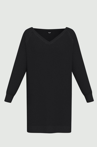 Oversized fit ribbed jumper in wool-blend