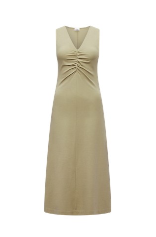 Sleeveless dress in lyocell blend