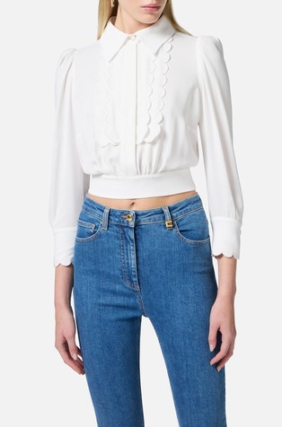 Shirt in viscose fabric with back opening